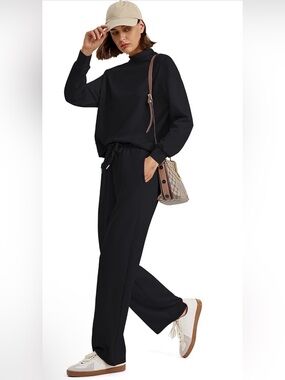 Sampeel Two Piece Sets for Women Mock Neck Matching Sets Loungewear Fall Clothes
